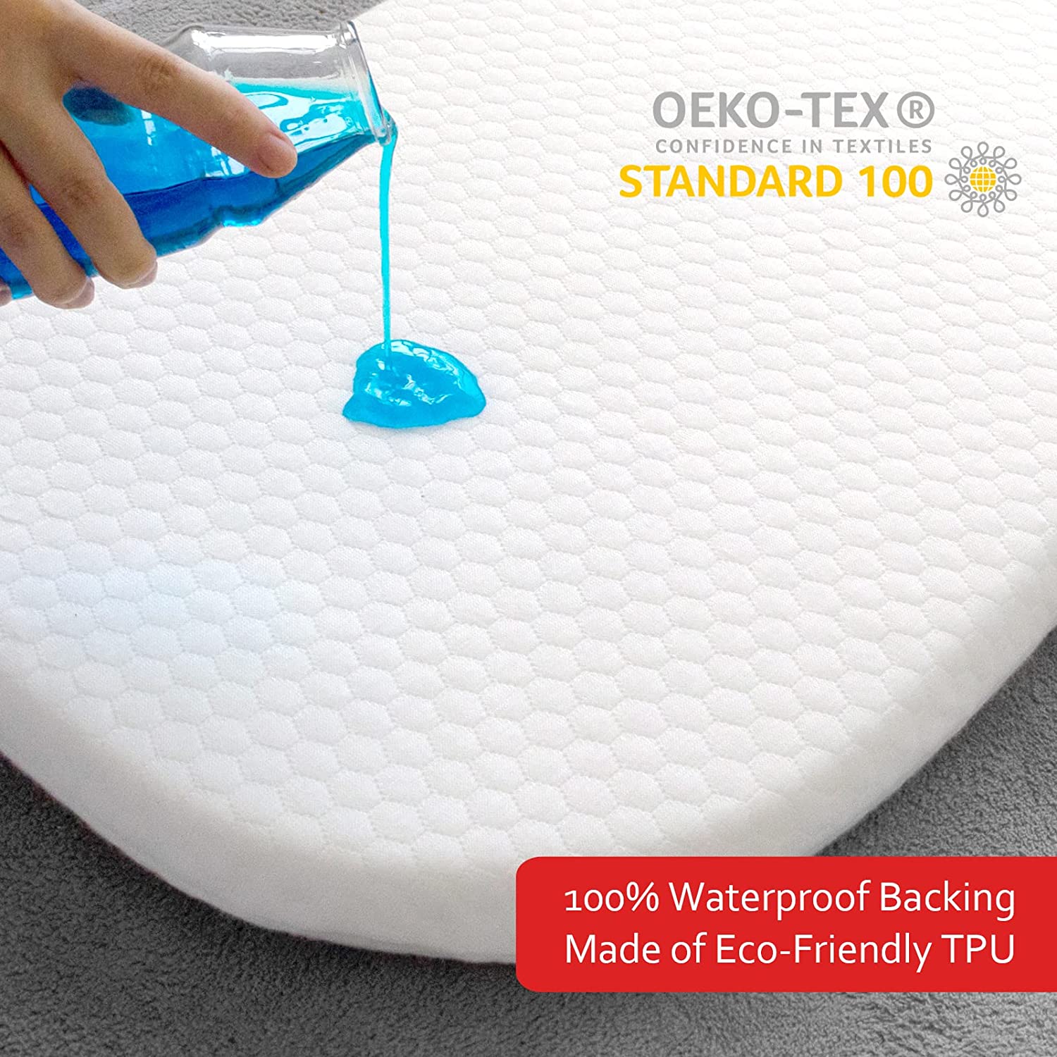 Baby Bassinet Mattress Topper with Waterproof Bamboo Cover 15" x 30" x 1.5", Breathable Oval Bassinet Mattress Pad Ultra Soft, Fit Many Cradle Brand and Style - Image 6